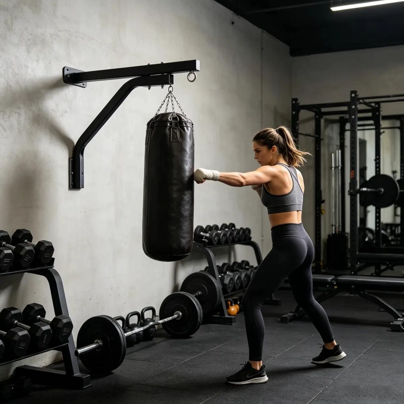 SOPORTE RESISTENTE PARA SACO DE BOXEO COLGANTE EN PARED HASTA 800 KG - 2