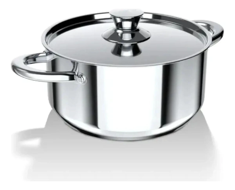 OLLA CACEROLA DE ACERO INOXIDABLE 7 LITROS CON TAPA Y DIAMETRO DE 26 CM - 1