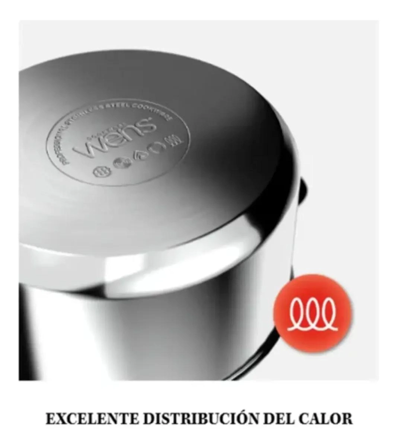 OLLA CACEROLA DE ACERO INOXIDABLE 7 LITROS CON TAPA Y DIAMETRO DE 26 CM - 2