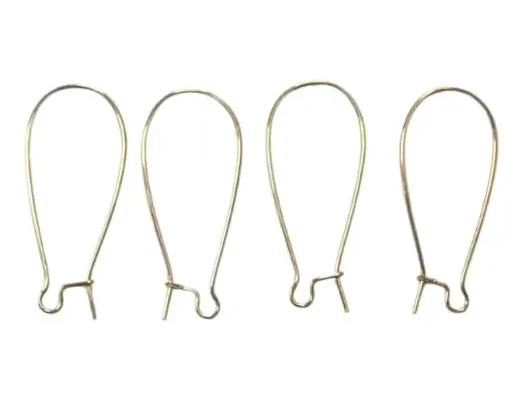 GANCHO DE ACERO DORADO PARA AROS DE 3.5 CM, 30 PARES - 1
