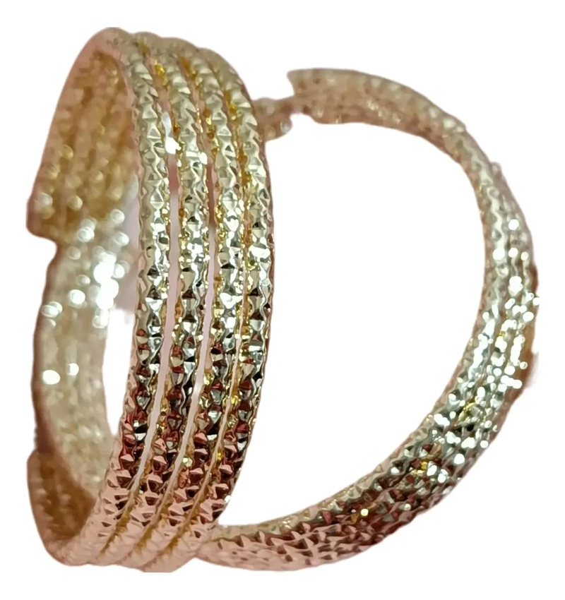 AROS ARGOLLAS MAXI CON ACABADO CHAPADO EN ORO DE ALTA CALIDAD - 3