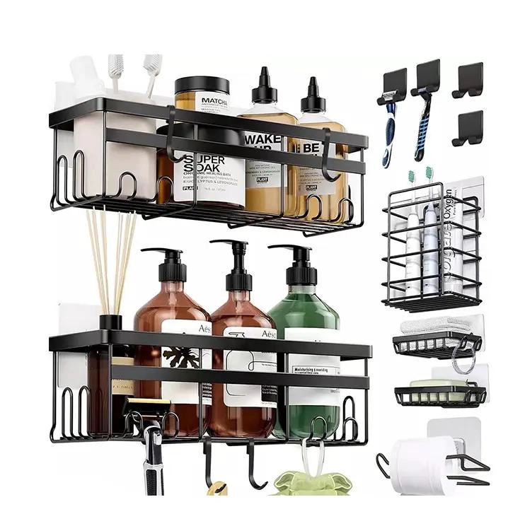 SET DE 10 ORGANIZADORES ESQUINEROS PARA DUCHA CON JABONERA Y COLGADORES - 1