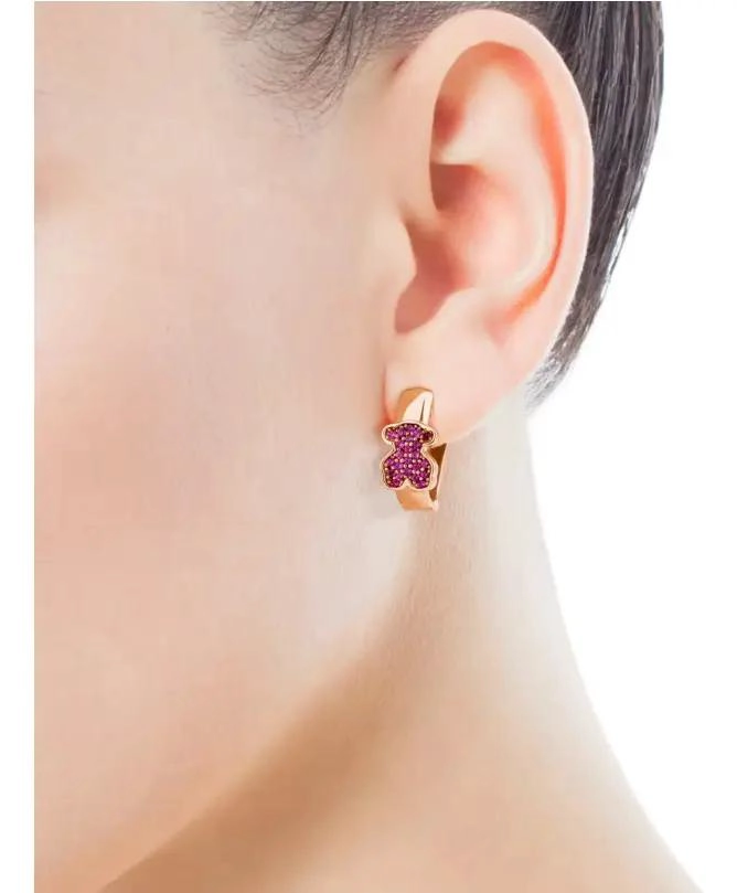 AROS CON BAÑO DE ORO ROSA SOBRE PLATA 925 ELEGANTES Y DURADEROS - 5
