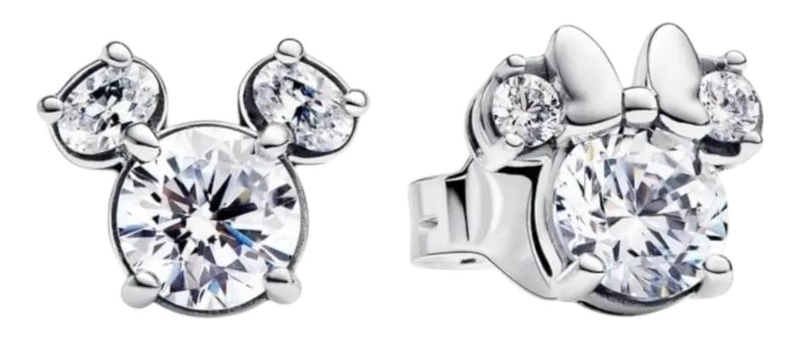 AROS PEQUEÑOS CON DISEÑO DE PERSONAJES CLASICOS EN PLATA LEY 925 - 1