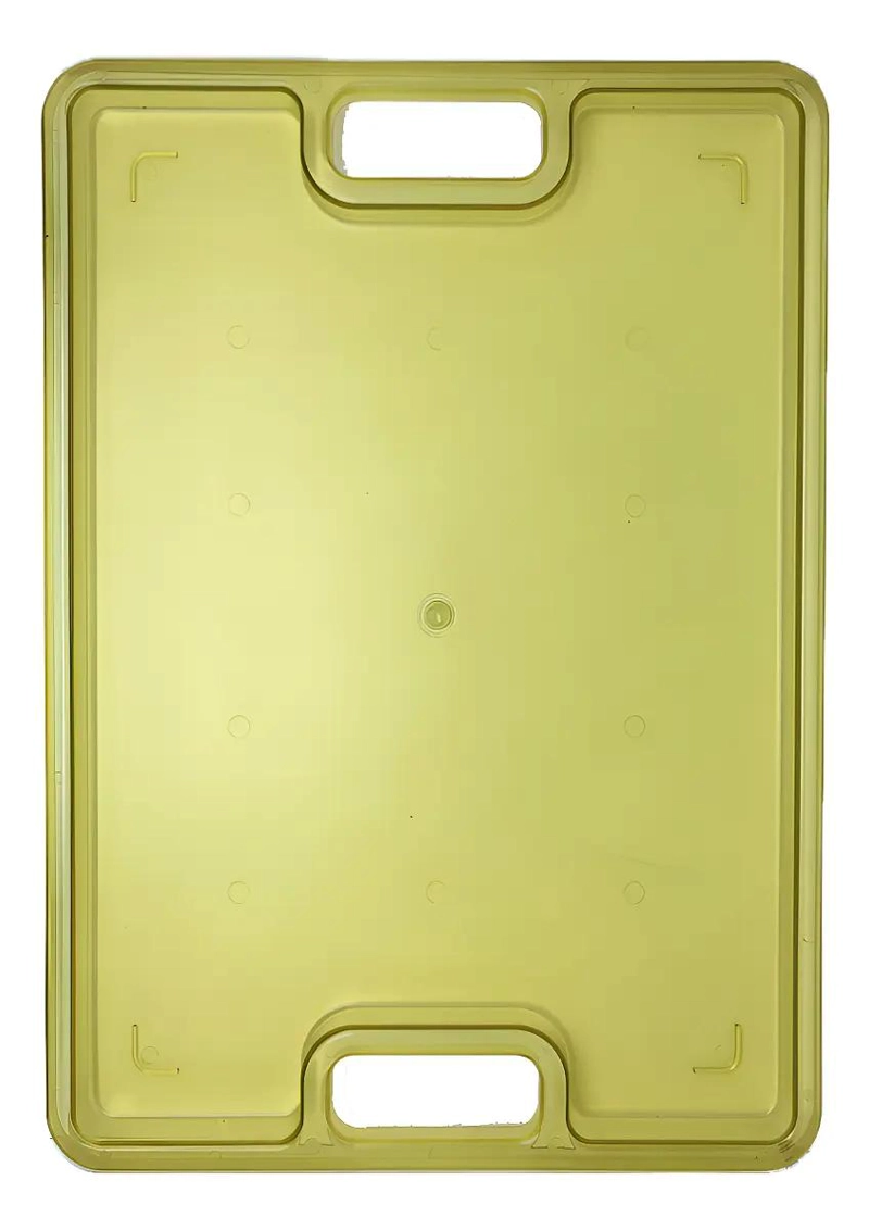 BANDEJA ESCOLAR PLASTICA COLOR AMARILLO TRASLUCIDO CON MEDIDAS 38X28X2 CM - 1