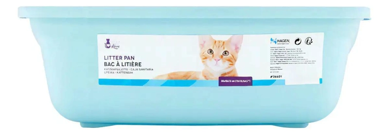 ARENERO ABIERTO MEDIANO PARA GATOS COLOR CELESTE 42X38X11 CM - 2