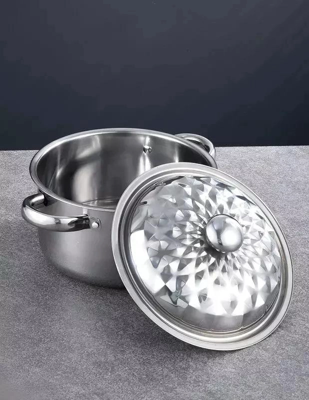 JUEGO DE OLLAS DE ACERO INOXIDABLE CON TAPA 5 PIEZAS DISEÑO MODERNO - 3