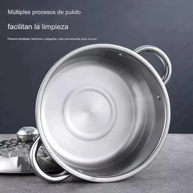 JUEGO DE OLLAS DE ACERO INOXIDABLE CON TAPA 5 PIEZAS DISEÑO MODERNO - 4