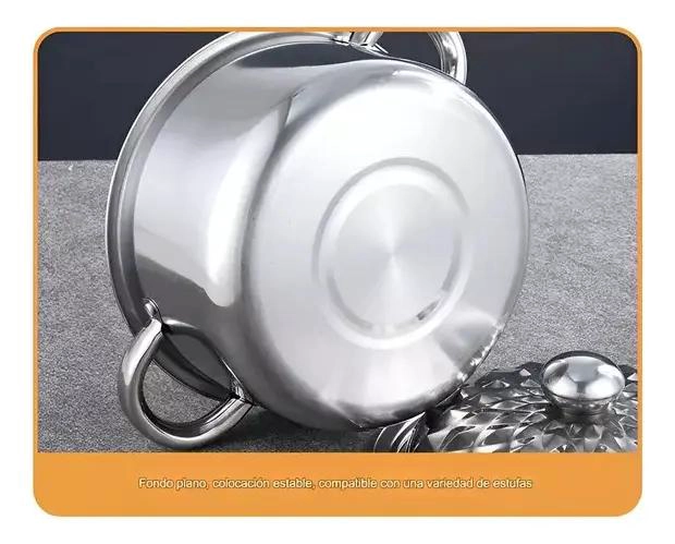 JUEGO DE OLLAS DE ACERO INOXIDABLE CON TAPA 5 PIEZAS DISEÑO MODERNO - 5