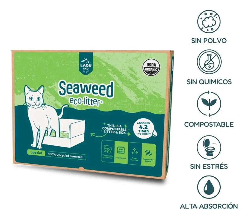 ARENERO PARA GATOS CON ARENA ECOLOGICA ESPECIAL LISTA PARA USAR - 4