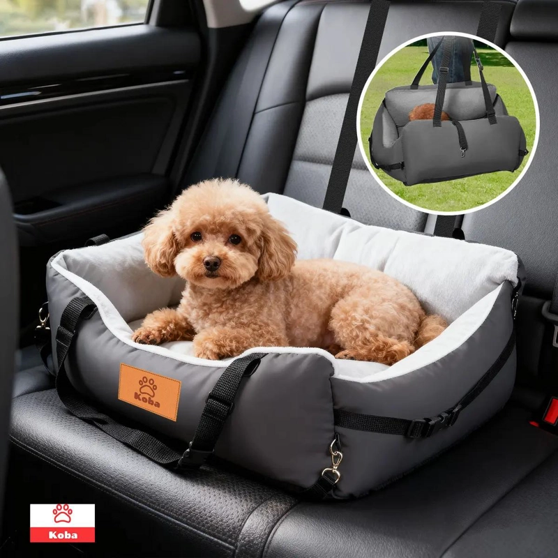 CAMA PORTATIL PARA MASCOTAS TIPO ASIENTO DE AUTO PARA PERROS Y GATOS - 1
