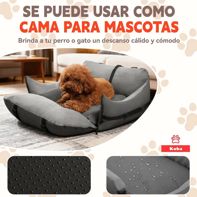 CAMA PORTATIL PARA MASCOTAS TIPO ASIENTO DE AUTO PARA PERROS Y GATOS - 5