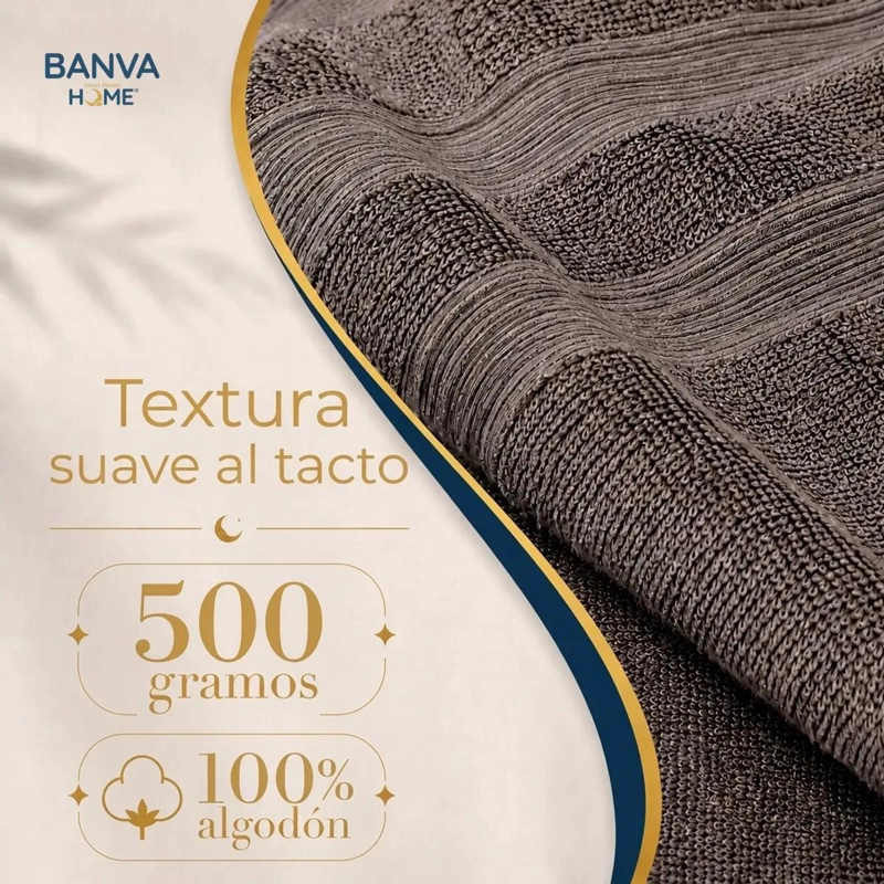 JUEGO DE TOALLAS DE BAÑO DE ALGODON 500G PARA CUERPO Y MANOS - 3