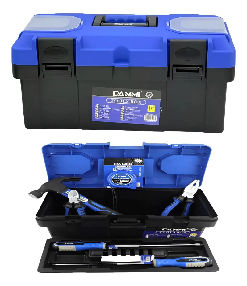 CAJA DE HERRAMIENTAS PLASTICA COMPACTA CON 17 COMPARTIMENTOS ORGANIZADORES - 1