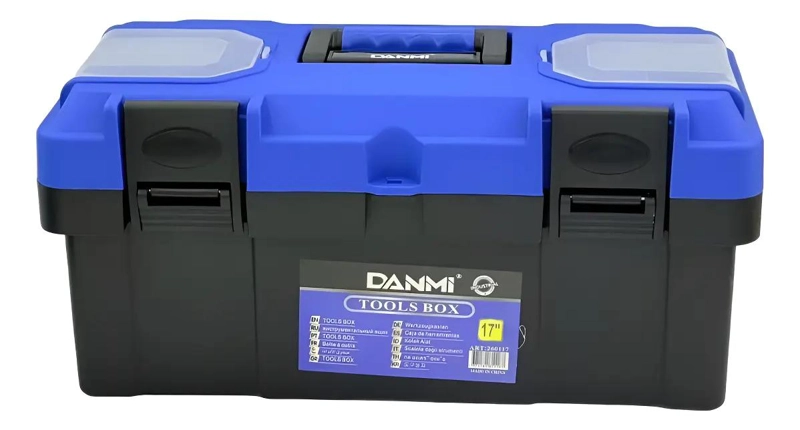 CAJA DE HERRAMIENTAS PLASTICA COMPACTA CON 17 COMPARTIMENTOS ORGANIZADORES - 2