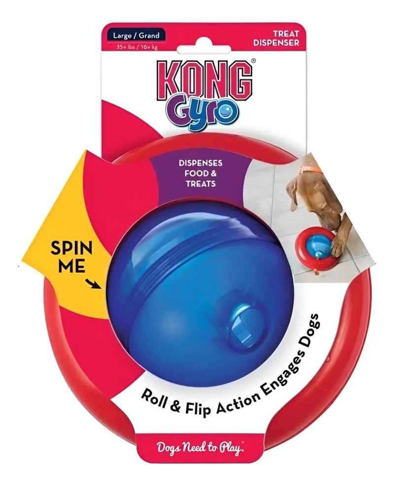 PELOTA INTERACTIVA PARA PERROS TAMAÑO GRANDE COLORES ROJO Y AZUL - 1