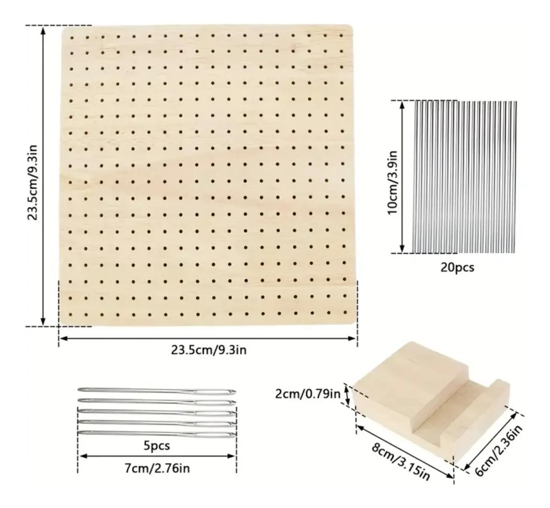 TABLA DE MADERA PARA BLOQUEO DE TEJIDO DE 23,5 CM POR 23,5 CM - 2