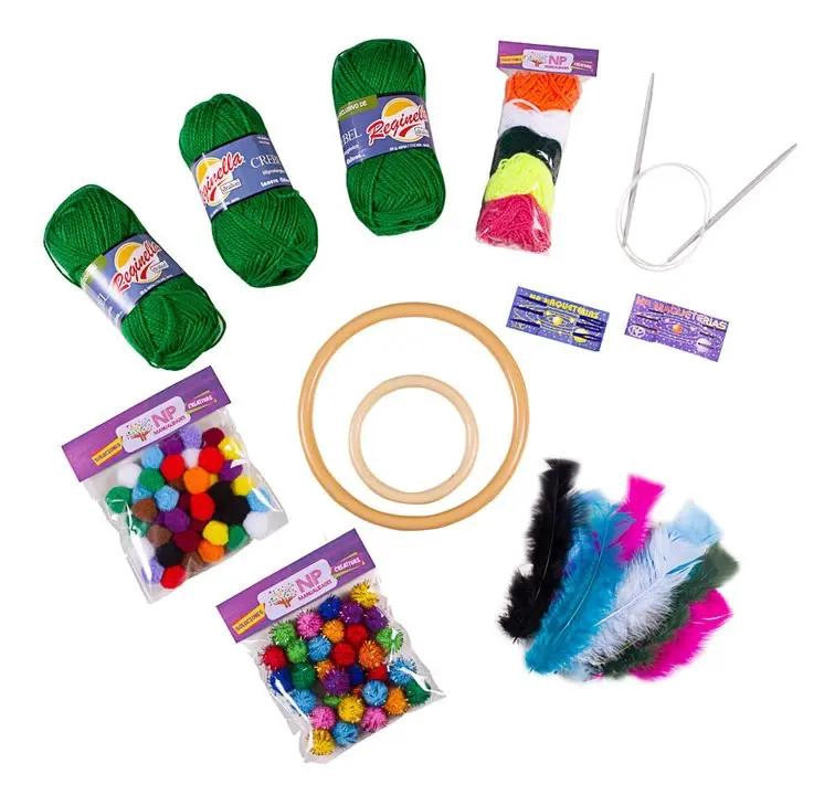 SET COMPLETO PARA MANUALIDADES CON TEJIDO Y ATRAPASUEÑOS - 1