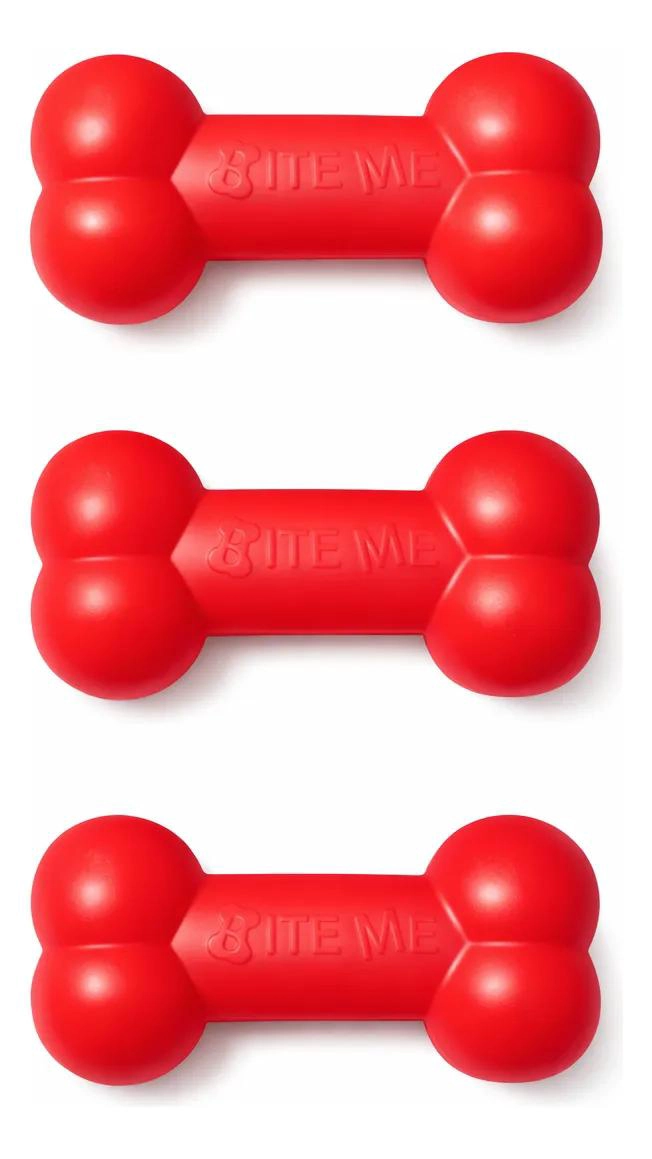 SET DE 3 JUGUETES MORDEDORES PARA PERRO DE GOMA RESISTENTE Y DURADERA - 1