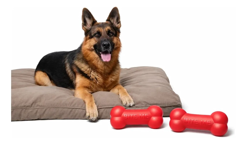 SET DE 3 JUGUETES MORDEDORES PARA PERRO DE GOMA RESISTENTE Y DURADERA - 2