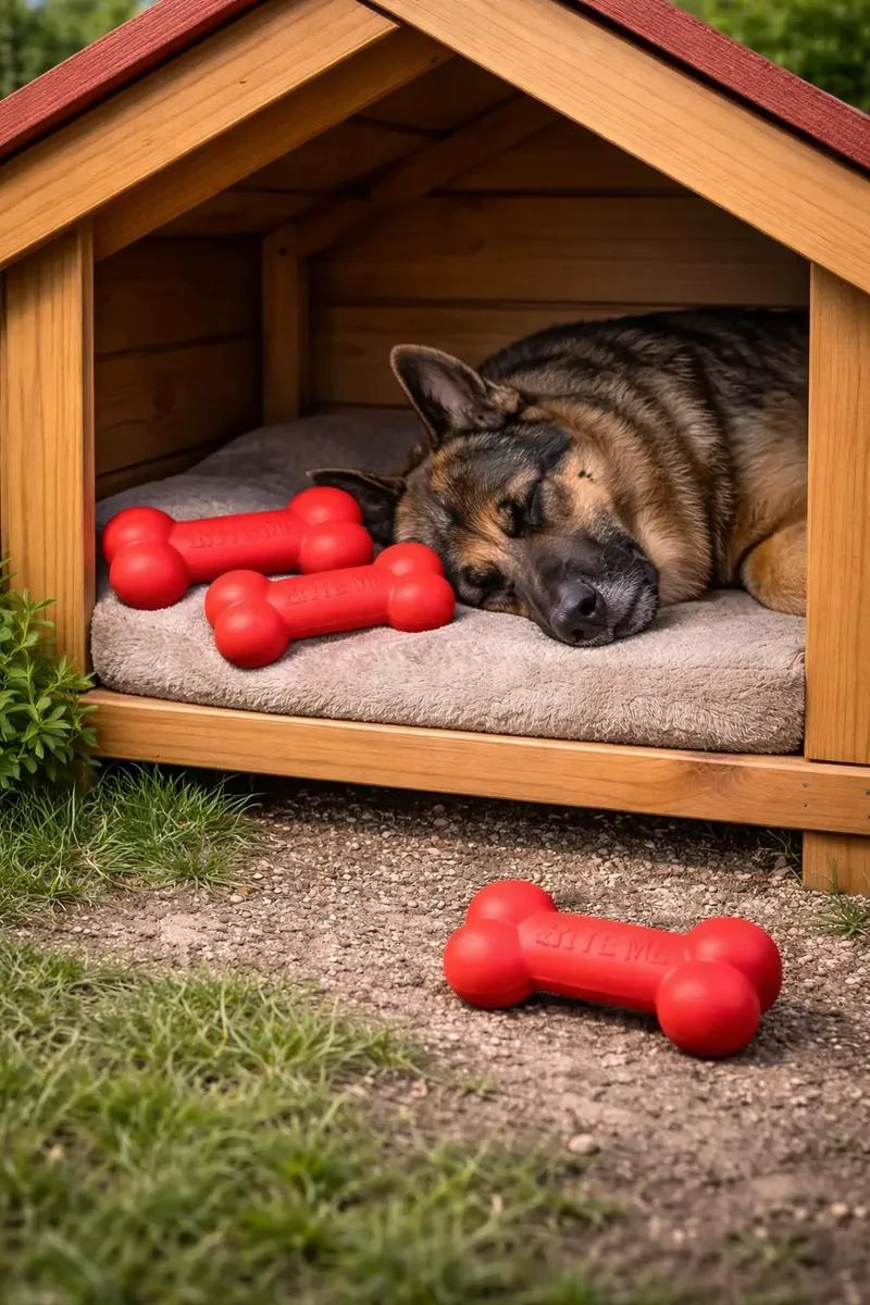 SET DE 3 JUGUETES MORDEDORES PARA PERRO DE GOMA RESISTENTE Y DURADERA - 5