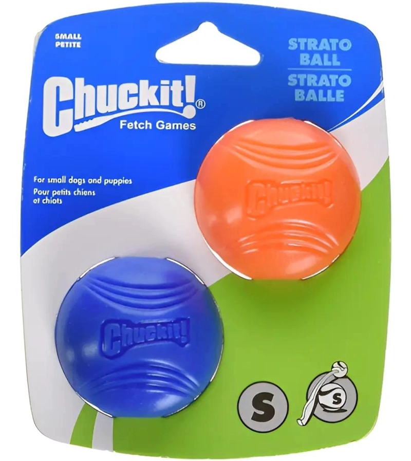 PELOTA DE GOMA COLORIDA PARA PERROS TAMAÑO PEQUEÑO PACK 2 UNIDADES - 1