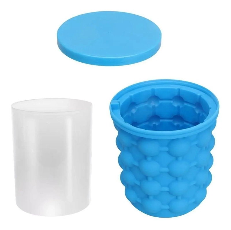 MOLDE DE SILICONA PARA HACER CUBOS DE HIELO COLOR AZUL - 1