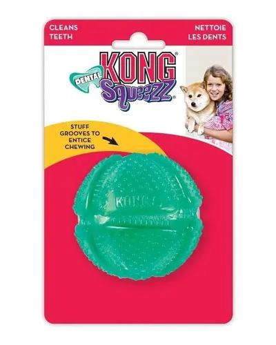 PELOTA DENTAL PARA PERRO COLOR VERDE AQUA CON SONIDO Y RELLENABLE - 2