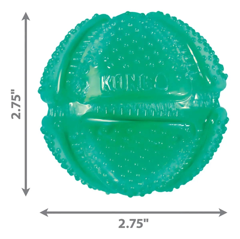 PELOTA DENTAL PARA PERRO COLOR VERDE AQUA CON SONIDO Y RELLENABLE - 3