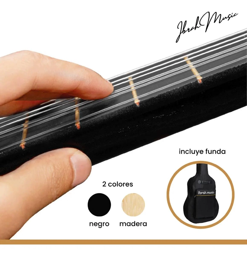 GUITARRA ACUSTICA CLASICA DE 39 PULGADAS CON FUNDA Y COLORES VARIADOS - 4