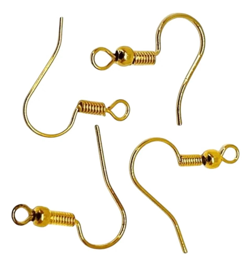 GANCHO PARA AROS DE ACERO DORADO 20X19 MM 50 PARES - 1