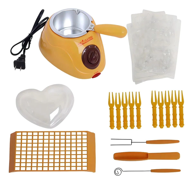 FONDUE ELE CTRICA PARA CHOCOLATE CON OLLA DE COLOR AMARILLO - 4