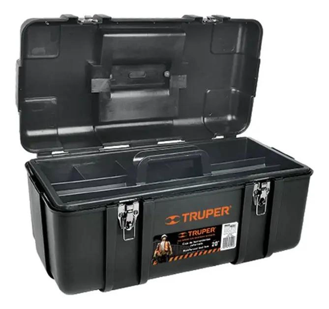 CAJA DE HERRAMIENTAS NEGRA CON COMPARTIMENTOS DE 51X25 CM - 4