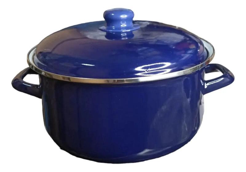 OLLA ENLOZADA DE 22 CM CON CAPACIDAD DE 3 LITROS EN COLOR AZUL OSCURO - 1