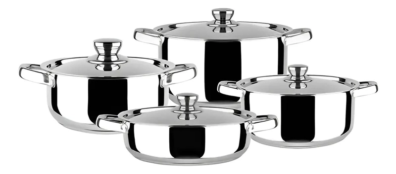 JUEGO DE COCINA 8 PIEZAS ACERO INOXIDABLE CON MANGOS ERGONOMICOS - 1