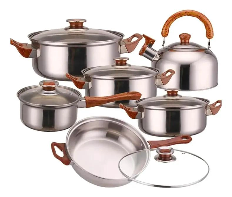 SET DE 6 OLLAS DE ACERO INOXIDABLE PARA COCINA - 1