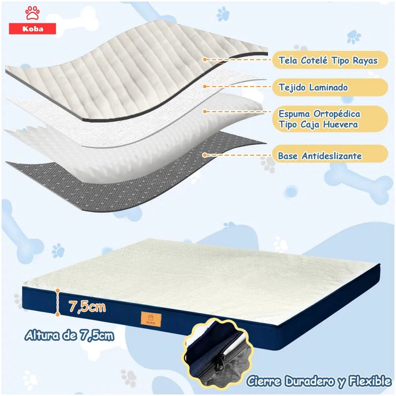 CAMA ANTIESTRE S EXTRA GRANDE PARA PERROS CON COLCHON COMODO Y RESISTENTE - 3