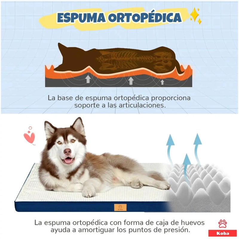 CAMA ANTIESTRE S EXTRA GRANDE PARA PERROS CON COLCHON COMODO Y RESISTENTE - 5