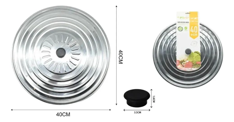 TAPA PARA OLLA DE ACERO INOXIDABLE DE 40 CM COLOR PLATEADO - 2