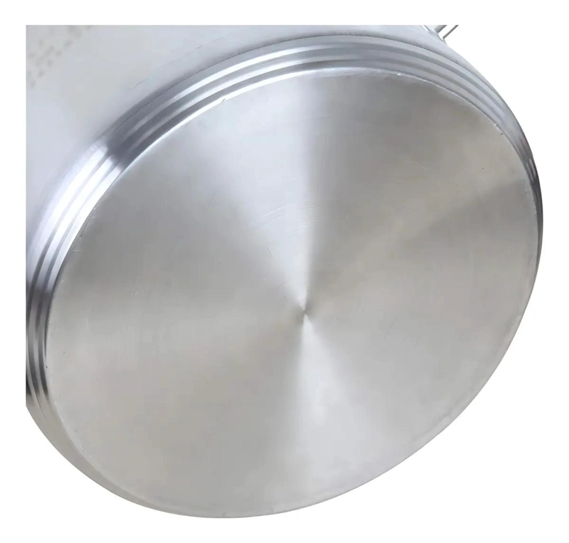 OLLA GRANDE DE ACERO INOXIDABLE DE 50 CM CON TAPA PLATEADA - 2