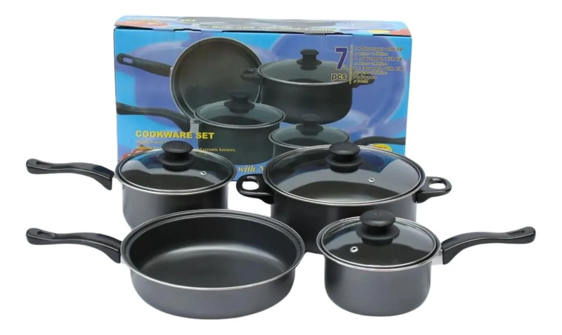 JUEGO DE COCINA CON 7 PIEZAS Y REVESTIMIENTO ANTIADHERENTE PARA USO DIARIO - 2