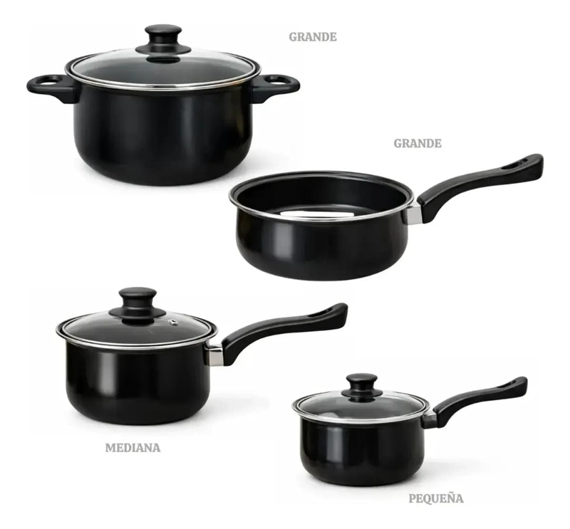 JUEGO DE COCINA CON 7 PIEZAS Y REVESTIMIENTO ANTIADHERENTE PARA USO DIARIO - 3