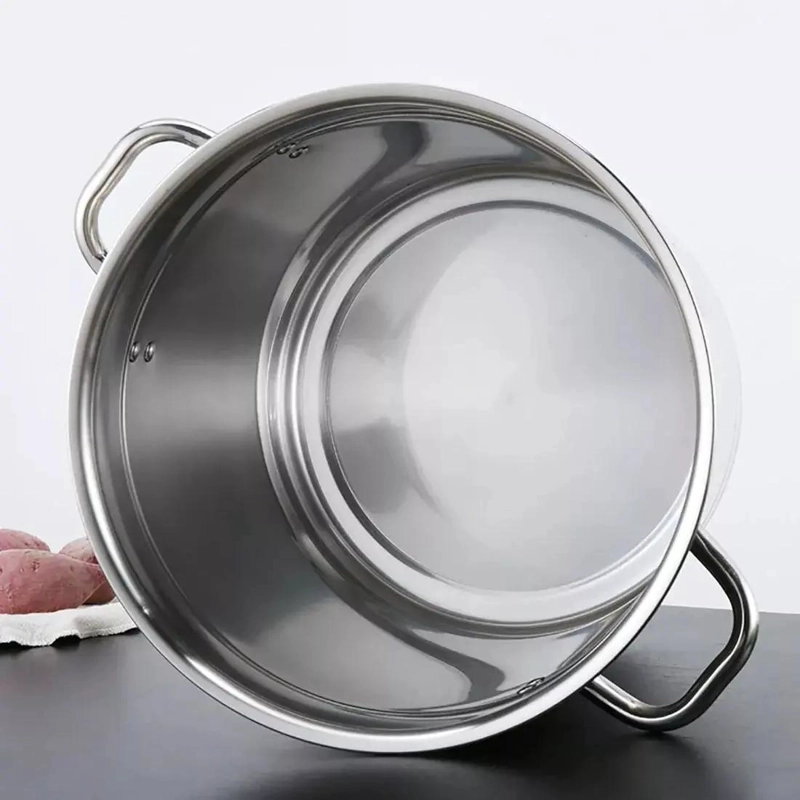 OLLA DE ACERO INOXIDABLE CON TAPA DE 35 LITROS PARA COCINA - 4