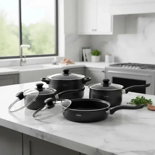 JUEGO DE COCINA ANTIADHERENTE CON 7 PIEZAS OLLAS Y SARTE N - 1