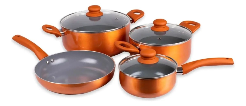 JUEGO DE COCINA MONTECARLO 7 PIEZAS ALUMINIO CON RECUBRIMIENTO ANTIADHESIVO - 1