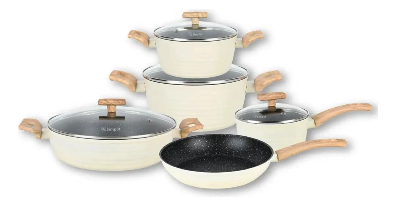 SET DE COCINA CON BATERIA DE 9 PIEZAS Y 12 UTENSILIOS EN COLOR NEGRO - 3
