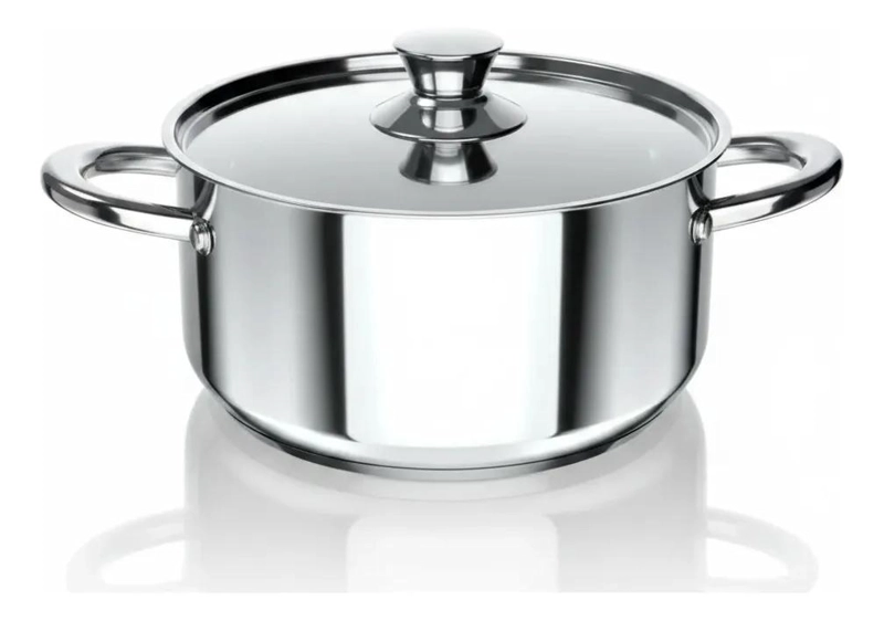 OLLA CACEROLA ACERO INOXIDABLE 24 CM CAPACIDAD 5.7 LITROS PARA INDUCCION - 1