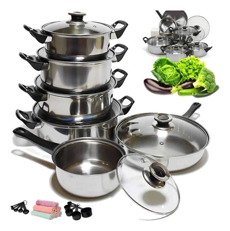 KIT DE BATERIA DE COCINA CON SARTENES Y OLLAS CON TAPA 12 PIEZAS - 1
