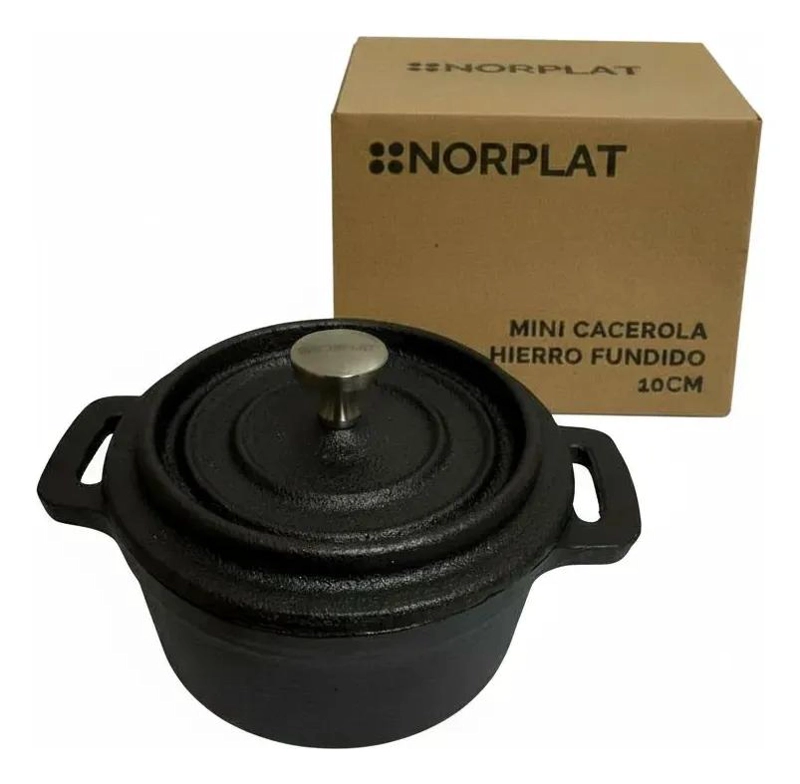 MINI OLLA CACEROLA DE HIERRO FUNDIDO PARA INDUCCION Y COCINA - 1