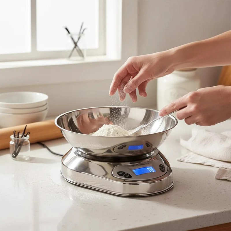 PESA DE COCINA DE ACERO INOXIDABLE CON BOWL DE 5 KG Y PRECISION DE 1 GRAMO - 3